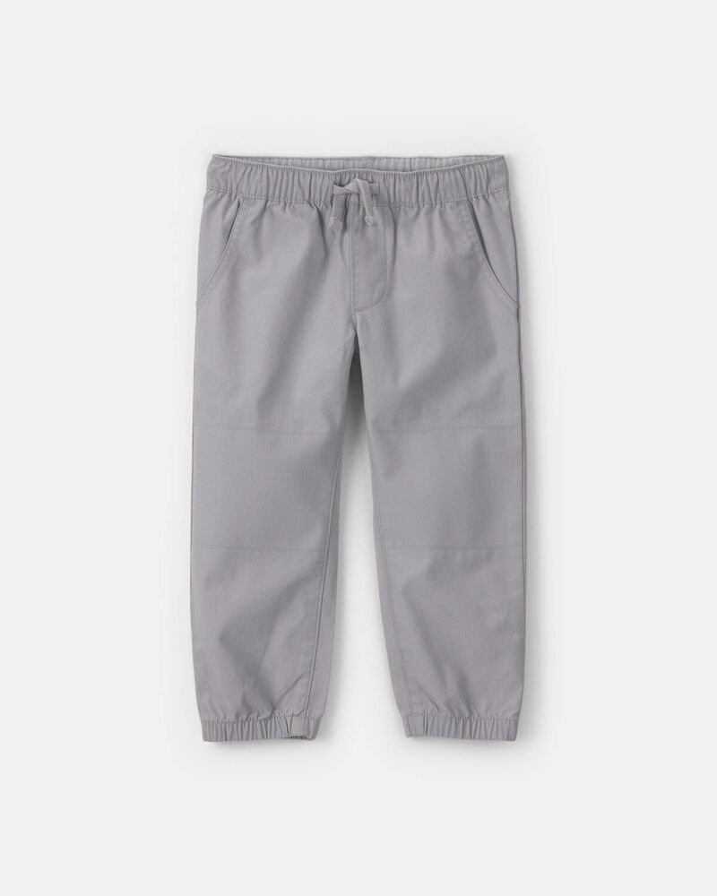 Toddler Boy Canvas Joggers - Grey, image 1 of 4 slides