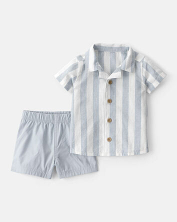 Baby Boy 2-Piece Top & Short Set - Blue, 