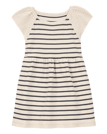 Toddler Striped Sweater Dress-Cream, 
