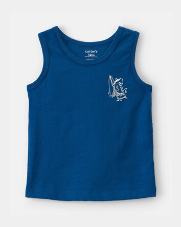 Baby Boy Shark Tank Top - Navy Blue, 