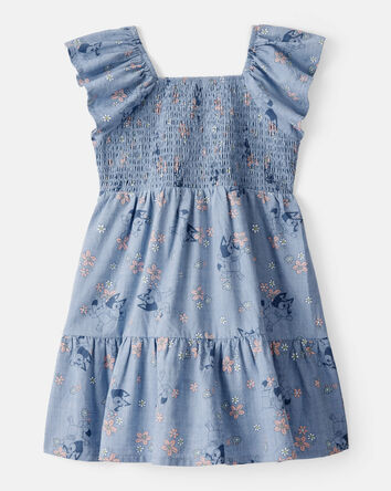 Toddler Girl Bluey Floral Print Denim Dress - Blue, 