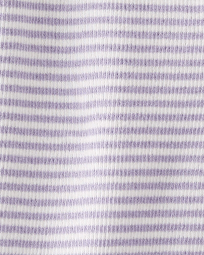 Baby Girl Organic Cotton Striped Sleeper Pyjamas, image 3 of 4 slides