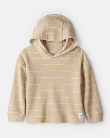 Toddler Striped Long-Sleeve Hooded Top - Beige, 