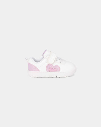 B&eacute;b&eacute; fille - Espadrilles Every Step&reg; &agrave; motif c&oelig;ur et effet scintillant - Blanc/Rose, 