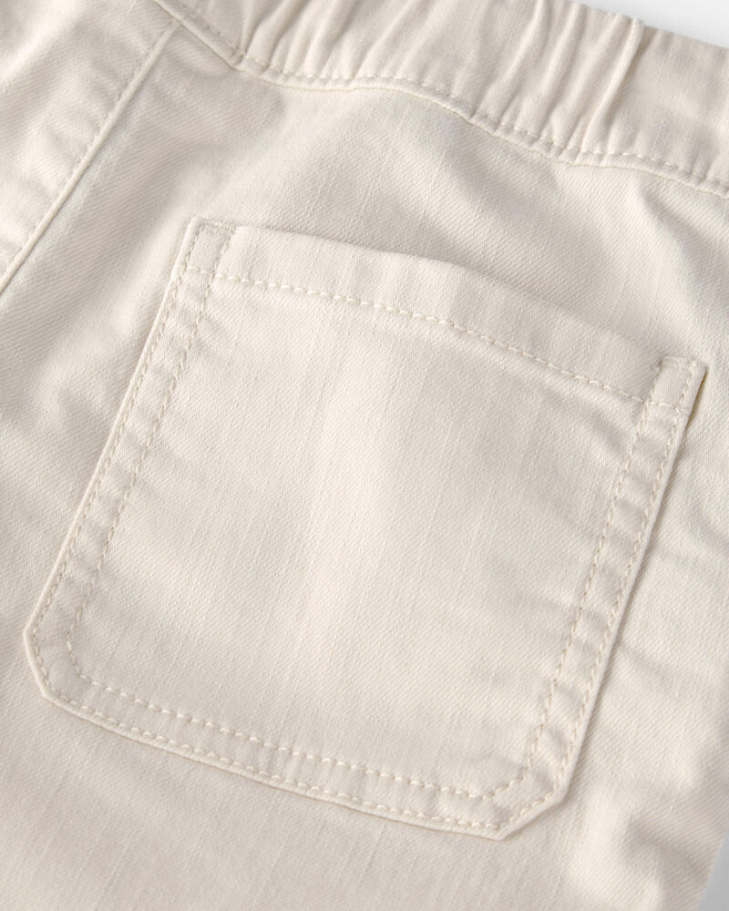 Boys Organic Cotton Shorts in Cream, image 3 of 5 slides