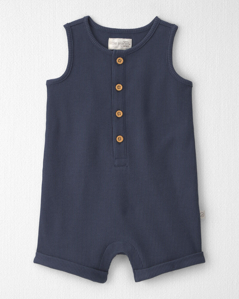 Baby Organic Cotton Waffle Knit Romper, image 1 of 4 slides