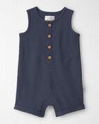 Baby Organic Cotton Waffle Knit Romper, image 1 of 4 slides