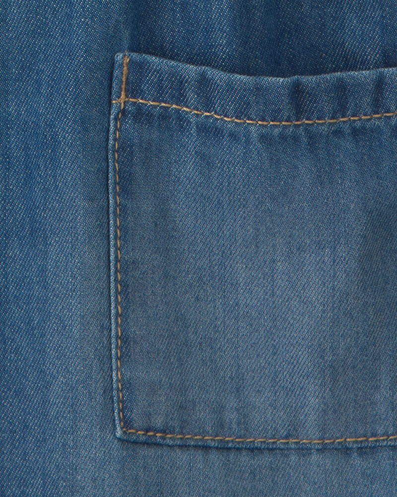 Baby Girl Denim Long-Sleeve Dress - Medium Wash, image 4 of 5 slides