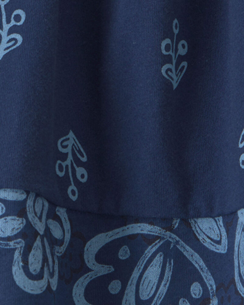 B&eacute;b&eacute; fille - D&eacute;bardeur &agrave; &eacute;paules volant&eacute;es &agrave; motif floral - Bleu marine, image 2 sur 2 diapositives