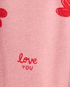 Baby Girl Valentine's Day 2-Piece Heart French Terry Tee & Pant Set - Red, image 5 of 6 slides