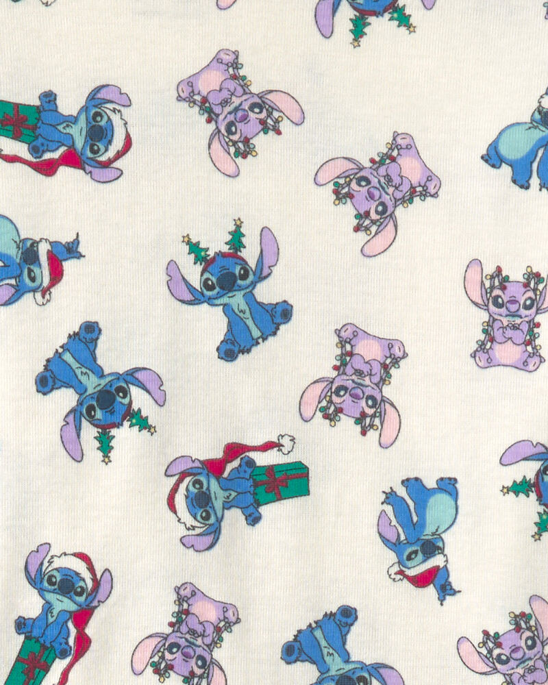 Kids 2-Piece Stitch Christmas 100% Cotton Snug Fit Pyjama Set - Ivory, image 2 of 4 slides
