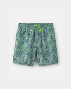 Boys Minecraft&reg; Swim Trunks - Green, image 1 of 3 slides