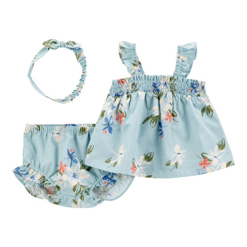 Blue Baby 3-Piece Floral Tank & Short Set | Carter’s Oshkosh Canada