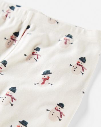 Toddler Organic Cotton Pyjamas Set in Snowman, 