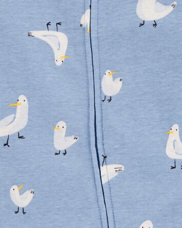 Baby 2-Pack Pelican Striped 2-Way Zip Cotton Sleeper Pyjamas - Blue, 