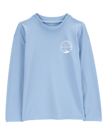 Kid Surfboard Long Sleeve Rashguard - Blue, 