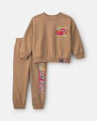 Toddler Boy 2-Piece Lightning McQueen Long-Sleeve Top & Pant Set - Brown, image 1 of 3 slides