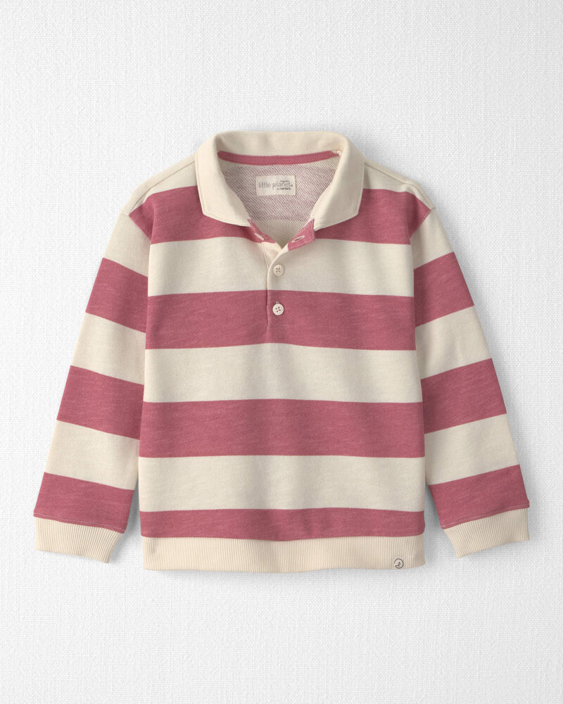 Toddler Girl Organic Cotton French Terry Rugby Polo, image 1 of 4 slides