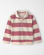Toddler Girl Organic Cotton French Terry Rugby Polo, image 1 of 4 slides