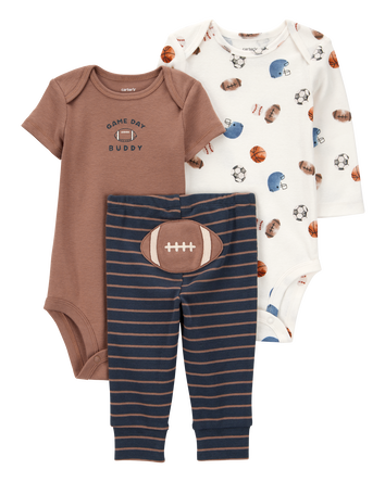Baby Boy 3-Piece Football Little Character Set, 