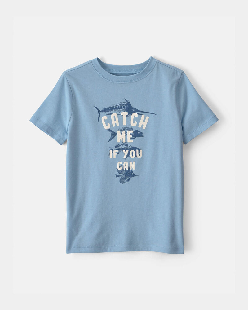 Gar&ccedil;ons - T-shirt &agrave; imprim&eacute; poisson - Bleu, image 1 sur 2 diapositives