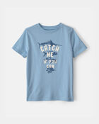 Gar&ccedil;ons - T-shirt &agrave; imprim&eacute; poisson - Bleu, image 1 sur 2 diapositives