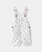 Toddler Girl Polka Dot Shortalls - White/Blue, image 1 of 4 slides
