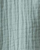 Baby Organic Cotton Gauze Shortalls in Green, image 4 of 5 slides