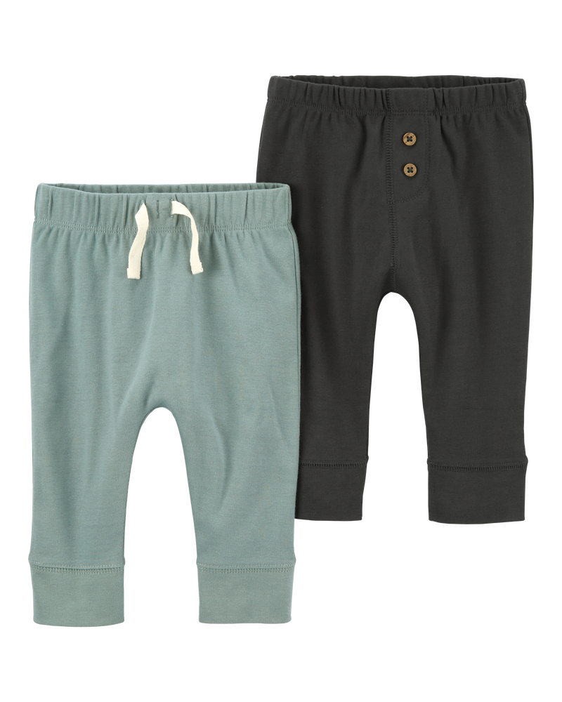 Baby 2-Pack Pull-On Cotton Pants, image 1 of 4 slides