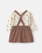 Baby Girl 3-Piece Thanksgiving Long-Sleeve Dress Set - Brown, image 2 of 6 slides