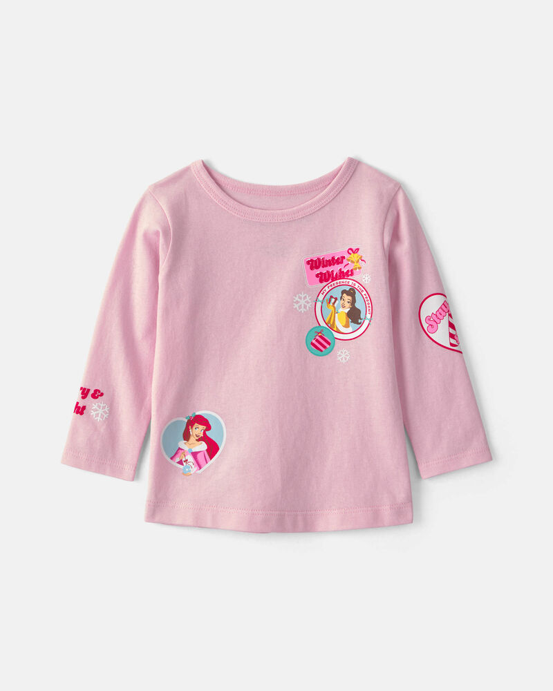 Toute-petite fille &ndash; T-shirt manches longues &agrave; motif Disney&copy; Princesses &ndash; Rose, image 1 sur 4 diapositives
