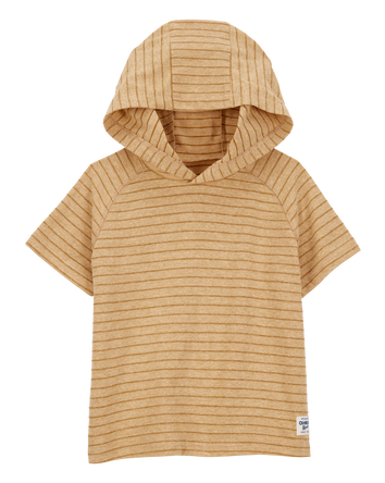 Baby Striped Hooded Shirt - Tan, 
