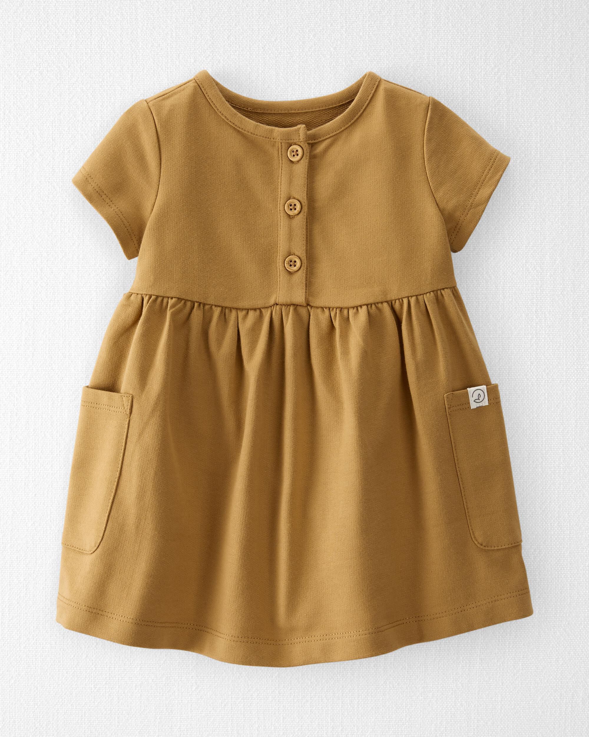 Yellow Baby Organic Cotton Pocket Dress Carter s Oshkosh Canada