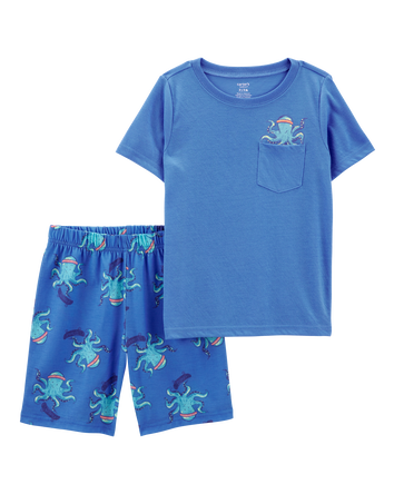 Kid 2-Piece Octopus Print Loose Fit Pyjamas, 