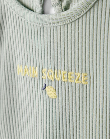 B&eacute;b&eacute; fille - Ensemble pantalon et cache-couche &laquo;Main Squeeze&raquo; - Vert, 