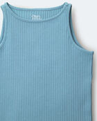 Toddler Girl Ribbed Playtime Tank - Pale Blue, image 5 of 5 slides
