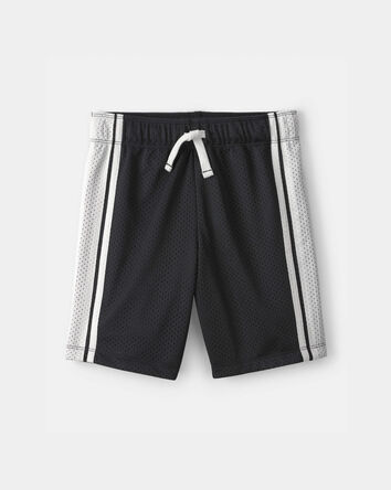 Gar&ccedil;ons - Short de sport en maille, &agrave; rayures - Noir, 