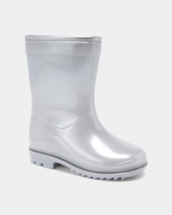 Toddler Girl Rain Boots - Silver, 