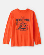 Boys Halloween Boo Yah Long-Sleeve Graphic Tee - Orange, image 1 of 3 slides