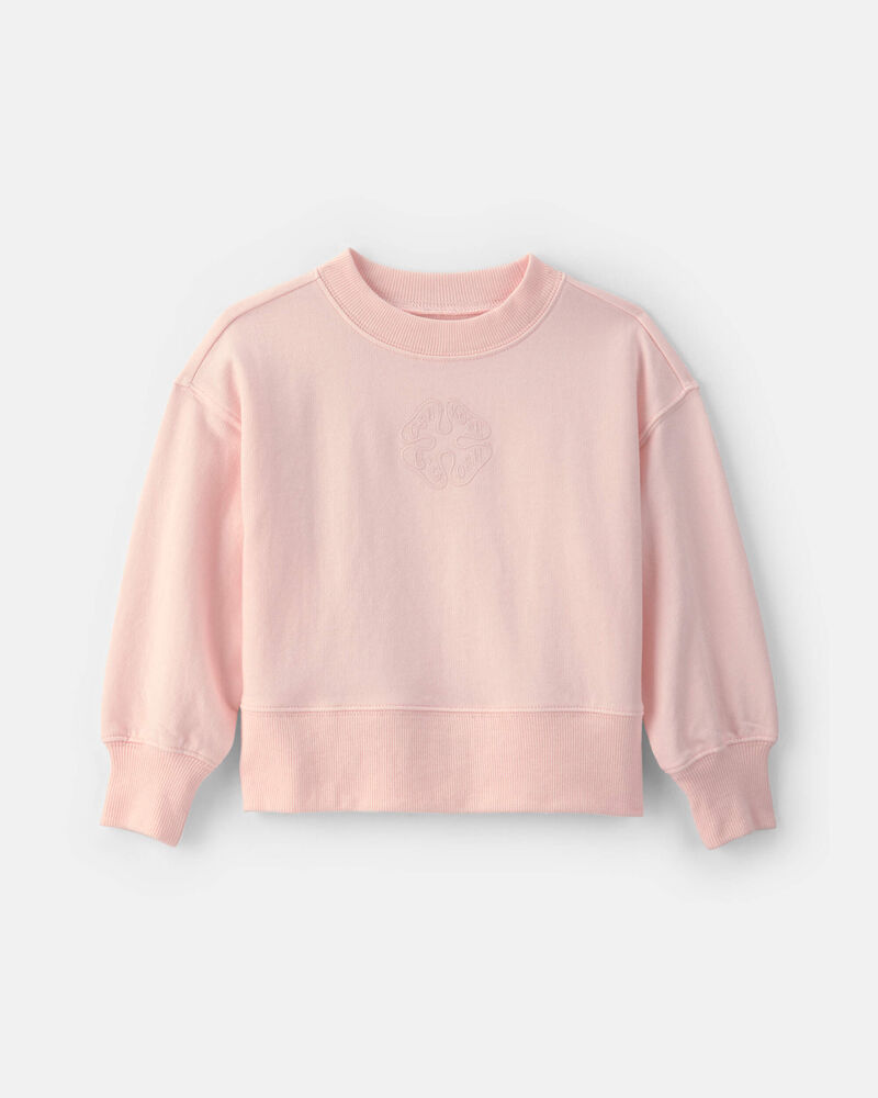 Tout-petit fille - Chandail en jersey bouclette &agrave; logo OshKosh - Rose, image 1 sur 2 diapositives