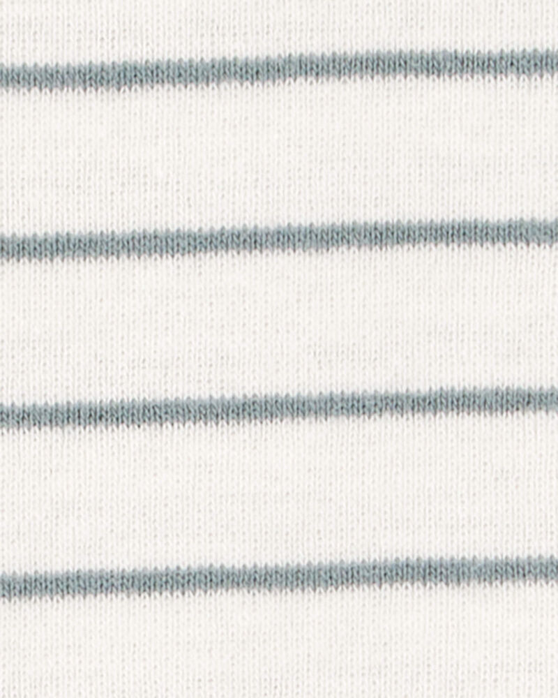 Baby 3-Piece Striped Shortall Set - Blue, image 4 of 5 slides