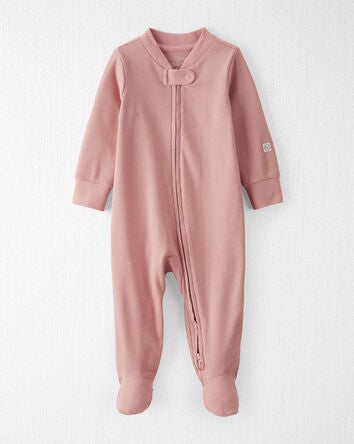 Baby Organic Cotton Sleeper Pyjamas in Pink, 