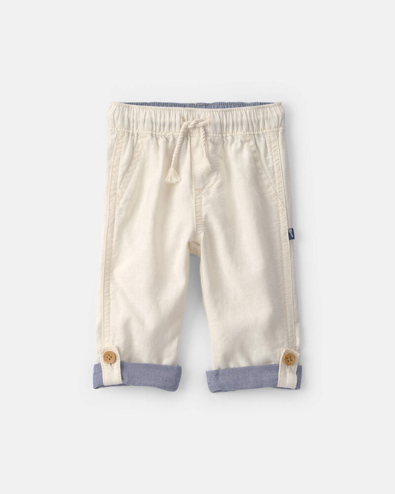 B&eacute;b&eacute; - Pantalon en lin - Blanc, image 1 sur 3 diapositives