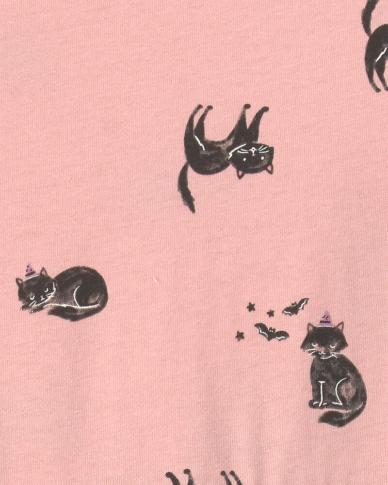 Girls Halloween Cat Long-Sleeve Dress - Pink, image 3 of 4 slides