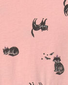 Girls Halloween Cat Long-Sleeve Dress - Pink, image 3 of 4 slides