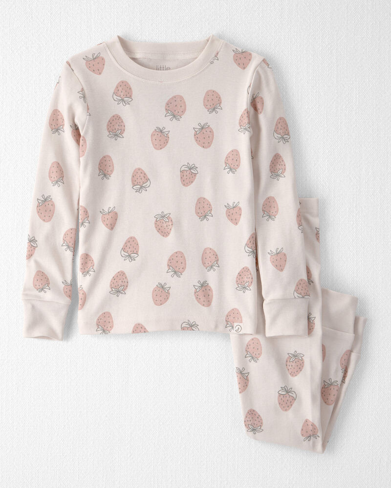 Tout-petit fille - Ensemble 2 pi&egrave;ces en coton biologique - Fraises, image 1 sur 3 diapositives