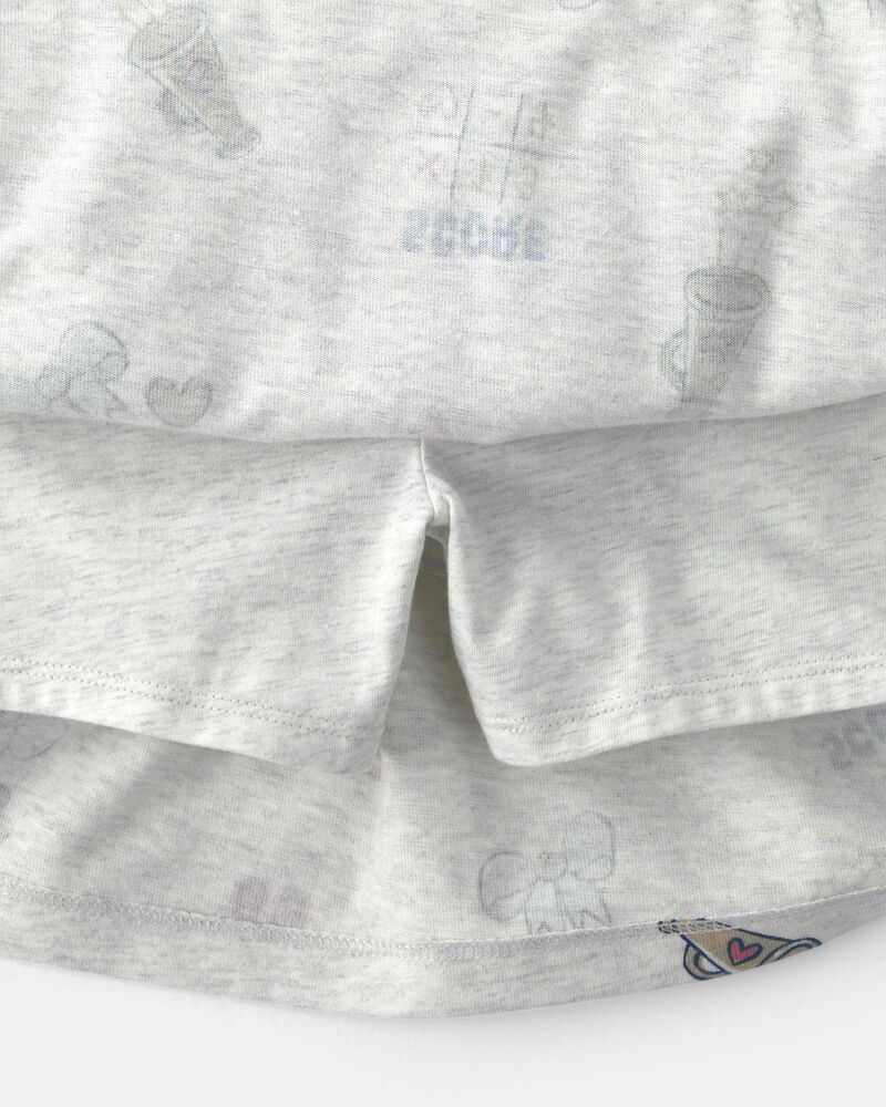 Filles - Jupe-short en coton &laquo;Go Team&raquo; - Gris, image 2 sur 3 diapositives