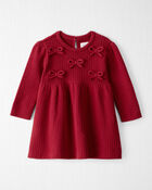 B&eacute;b&eacute; fille - Robe chandail tricot en coton biologique, image 1 sur 5 diapositives