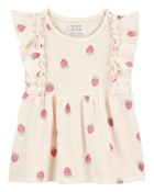 Toddler Strawberry Print Short-Sleeve Fashion Top, image 1 of 3 slides
