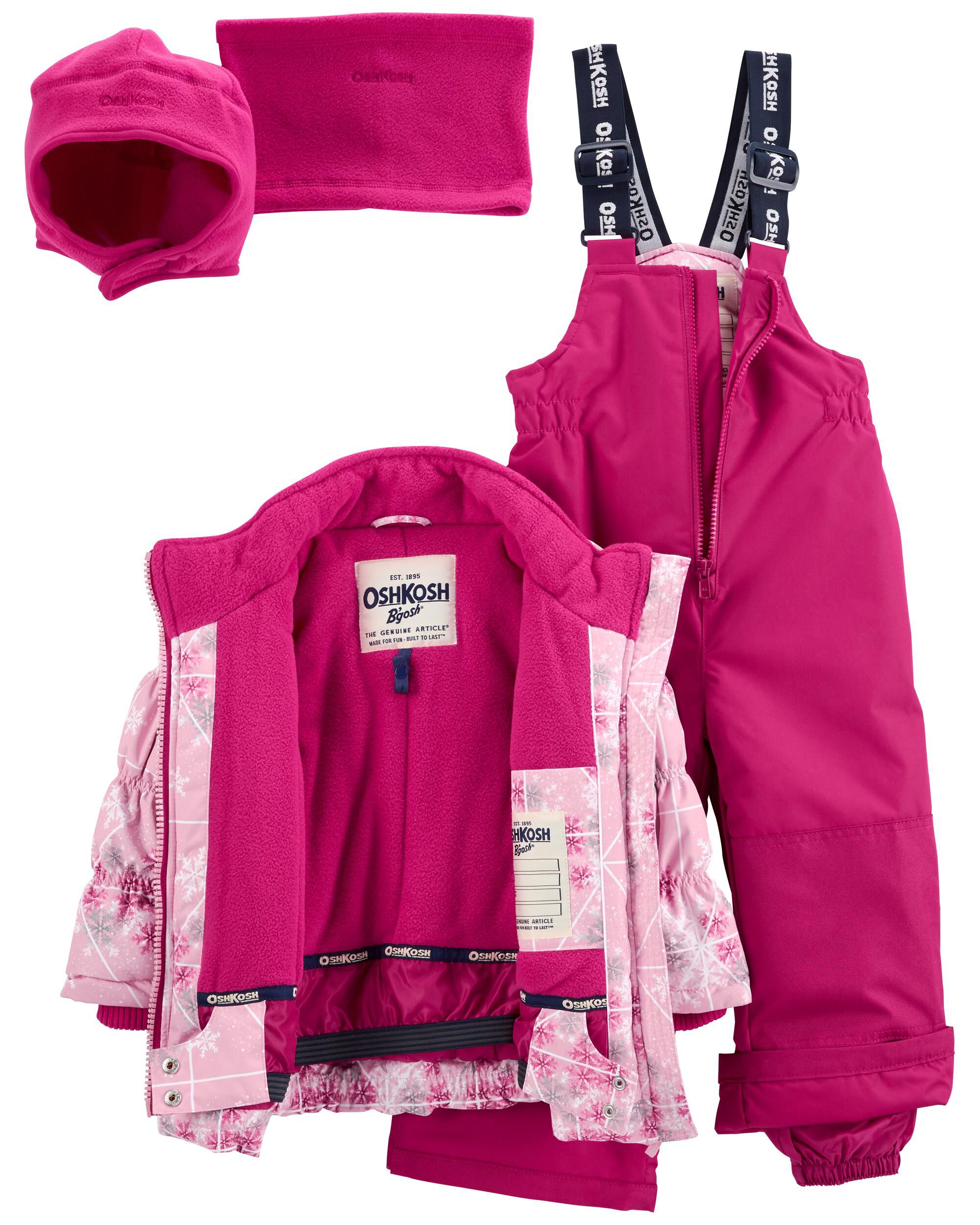 Pink Plum Baby 2 Piece Snowsuit With Bonus Hat Neck Warmer Carter s Oshkosh Canada